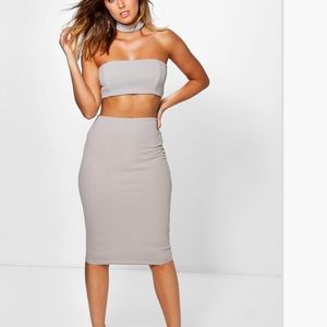 Grey cut out dress - Boohoo
